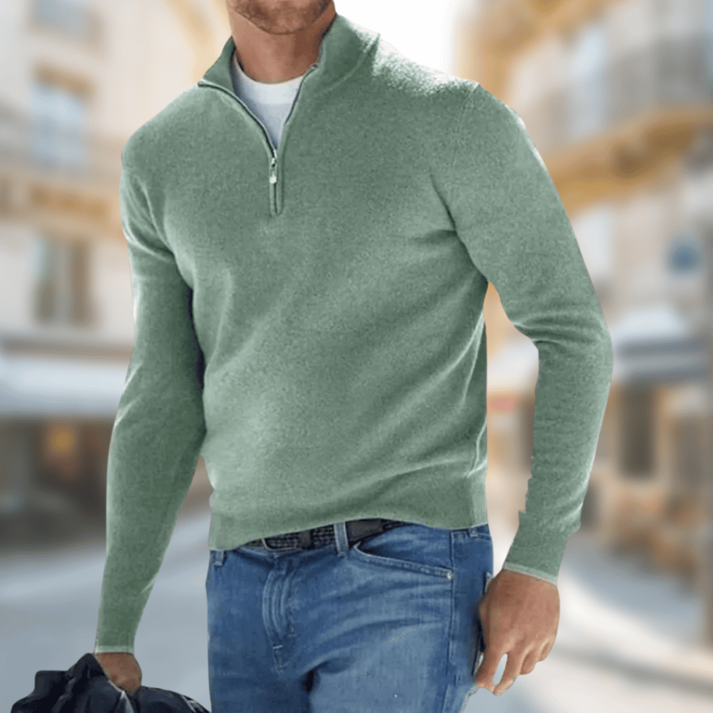 Mark | Half-Zip Trui | Casual Comfort | Zachte Wolmix