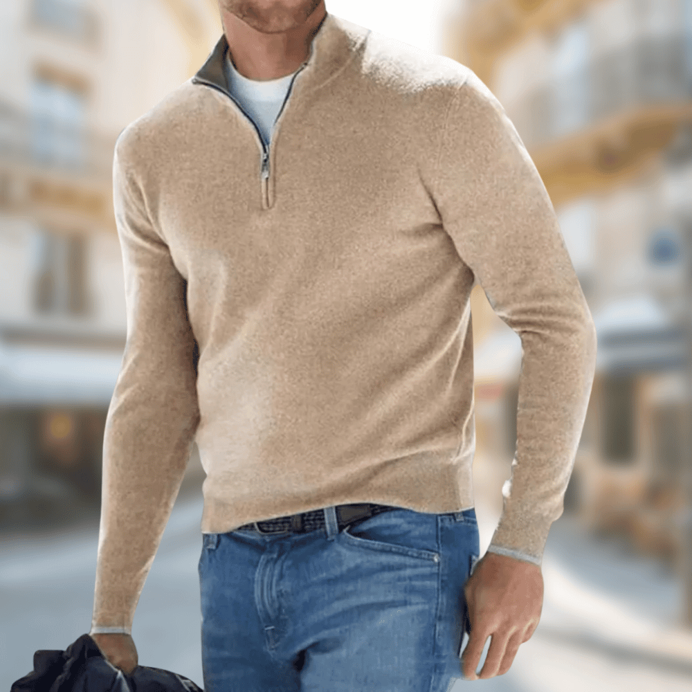 Mark | Half-Zip Trui | Casual Comfort | Zachte Wolmix