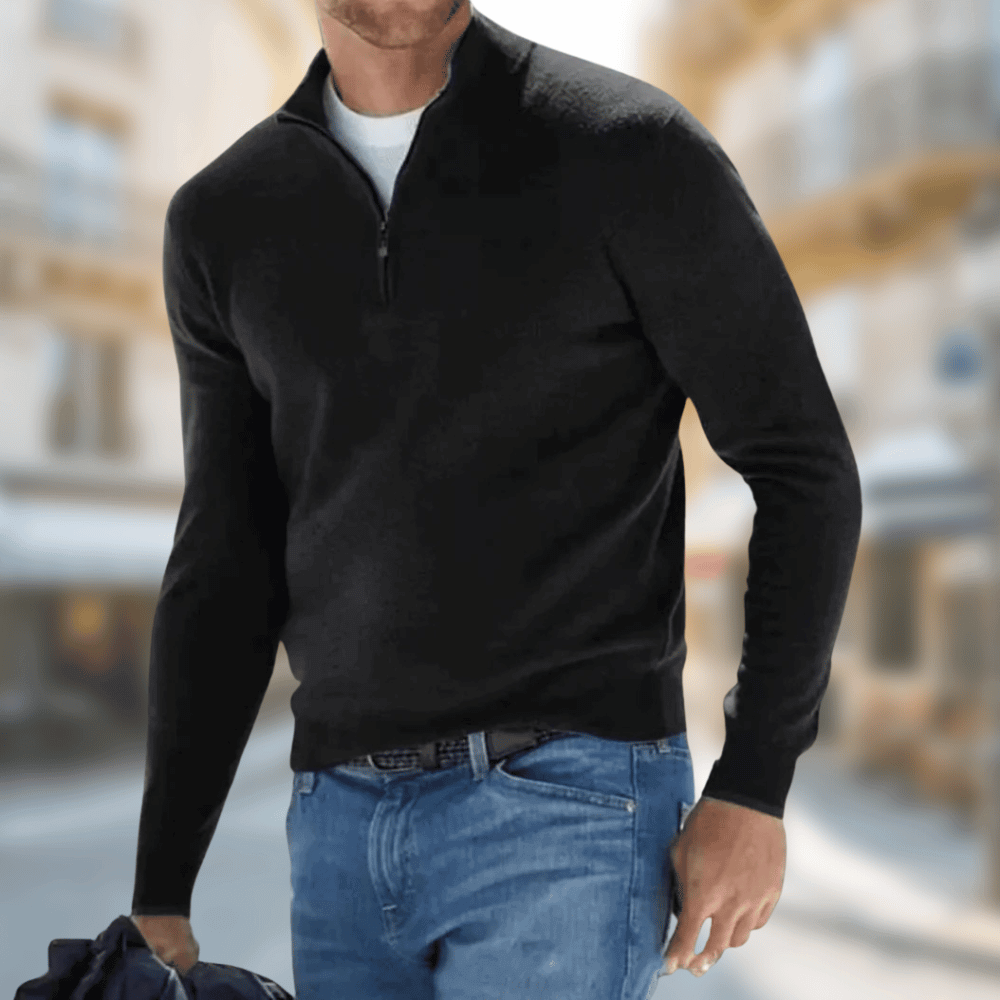 Mark | Half-Zip Trui | Casual Comfort | Zachte Wolmix