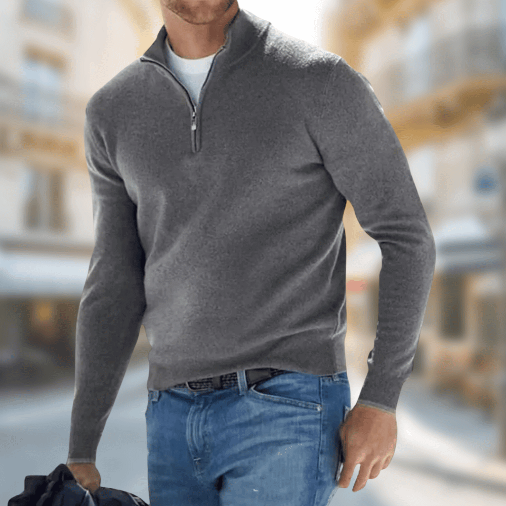 Mark | Half-Zip Trui | Casual Comfort | Zachte Wolmix