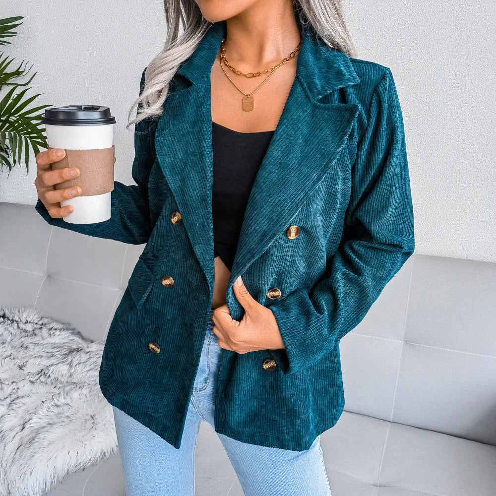 Eva | Dubbele Knopen Blazer | Casual Chic | Ribfluweel