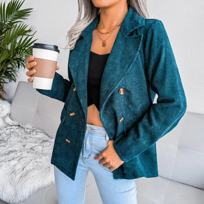 Eva | Dubbele Knopen Blazer | Casual Chic | Ribfluweel